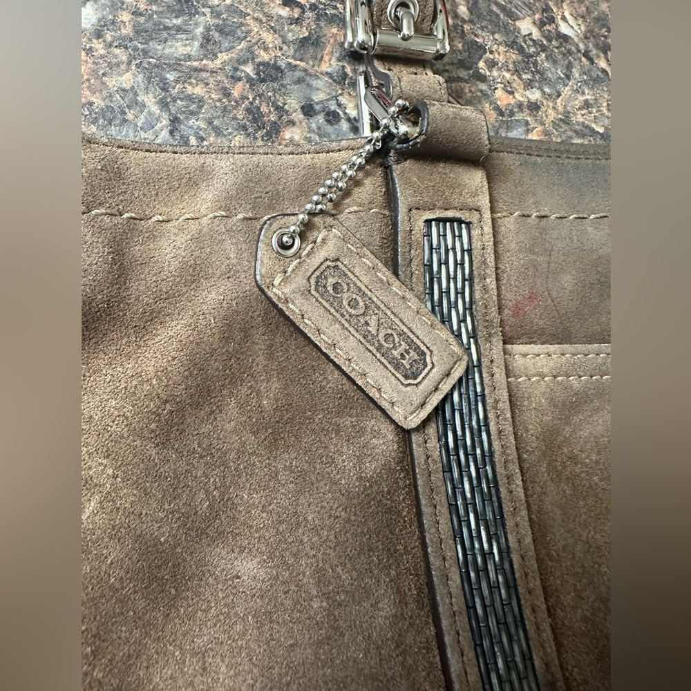 2005 Vintage Coach brown suede handbag/shoulder bag - Picture 13 of 13